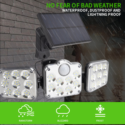 3 Head Led Solar Wall Lamp Outdoor With Motion Sensor 138 SMD 250w 200x135x115mm